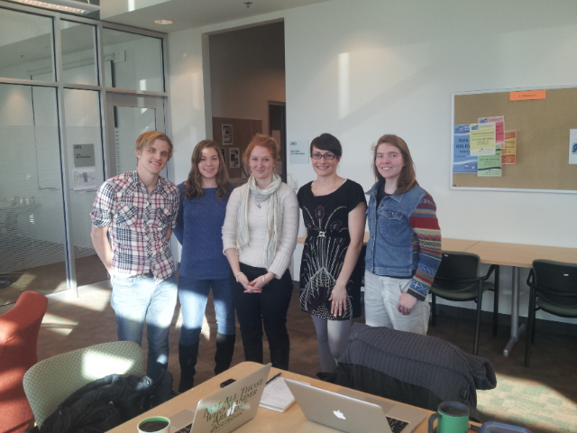 The UBC Crew: Matthew Root, Becky Epplett, Kaitie Warren, Kelly Savage, Kelsey Ockert